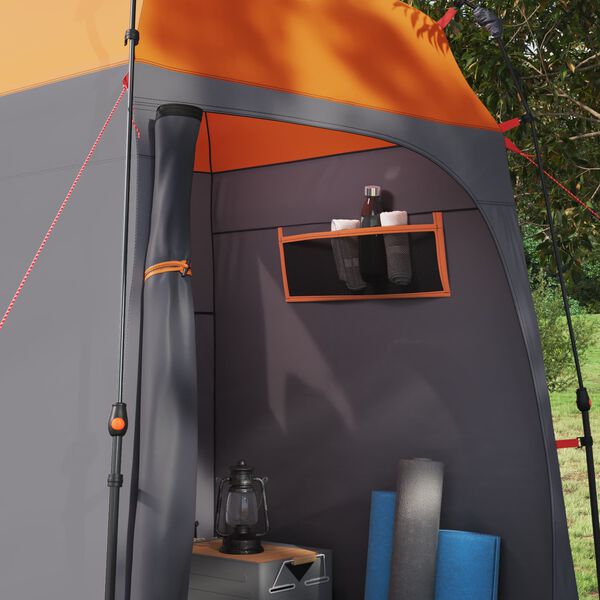 vidaXL Tenda de Chuveiro Cinza e Laranja 160 x 160 x 227 cm A&ccedil;o