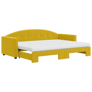 vidaXL Sof&aacute;-cama com gavet&atilde;o e colch&otilde;es 80x200 cm veludo amarelo