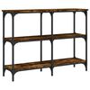 vidaXL Mesa consola 100x29x75 cm derivados de madeira carvalho fumado
