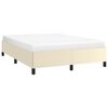 vidaXL Estrutura de cama 140x190 cm couro artificial cor creme