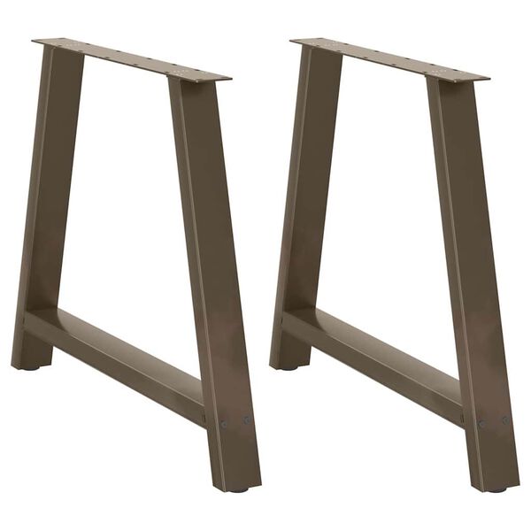 vidaXL P&eacute;s de mesa de jantar em formato A, 2 pe&ccedil;as, 90x (72-73) cm, a&ccedil;o