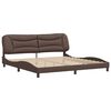vidaXL Estrutura de cama sem colch&atilde;o Hvar 200x200cm couro artificial castanho