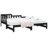 vidaXL Sof&aacute;-cama de puxar 2x(80x200) cm pinho maci&ccedil;o preto