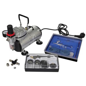 vidaXL Conjunto de compressor de ar com 2 aer&oacute;grafos