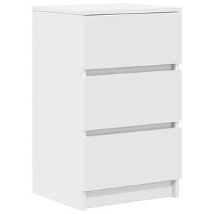 vidaXL Mesa de cabeceira com 3 gavetas 39x35x65 cm branco