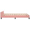 vidaXL Estrutura de cama com colch&atilde;o 120x190 cm veludo rosa