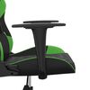 vidaXL Cadeira gaming couro artificial preto e verde