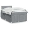 vidaXL Cama boxspring com colch&atilde;o 120x190 cm tecido cinzento-claro