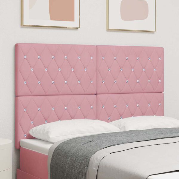 vidaXL Cabeceira com cabeceira Rosa 144 cm Couro Sint&eacute;tico