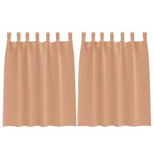 vidaXL Cortinas Blackout com Argolas 2 pcs Marrom Claro 140 x 140 cm