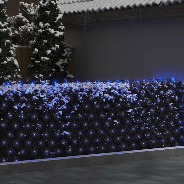 vidaXL Rede luzes de natal 3x2 m 204 luzes LED int/ext azul-claro