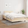 vidaXL Cama boxspring com colch&atilde;o 120x190 cm tecido cor creme