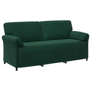 vidaXL Sof&aacute; de 3 Lugares Verde-Escuro 198 x 83 x 95 cm Veludo