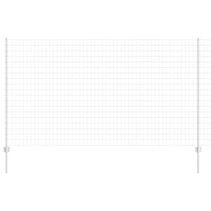 vidaXL Cerca com Poste Prateado