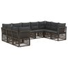 vidaXL Conjunto de Sof&aacute; de Jardim 9 pcs Cinzento vime PE