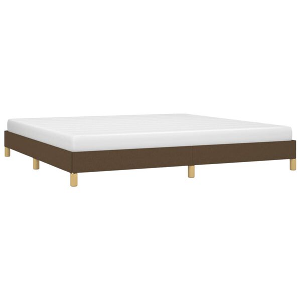 vidaXL Estrutura de cama sem colchão 200x200 cm tecido castanho-escuro