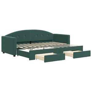 vidaXL Sof&aacute;-cama c/ gavet&atilde;o e gavetas 80x200cm veludo verde-escuro