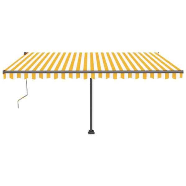 vidaXL Toldo autom&aacute;tico independente 400x350 cm amarelo e branco