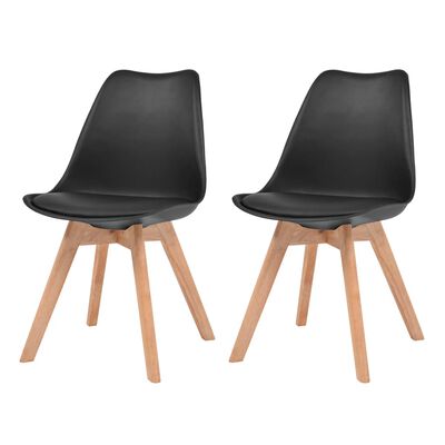 vidaXL Cadeiras de jantar 2 pcs plástico preto