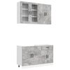 vidaXL Unidade de Cozinha LUCCA 4 pcs Cinzento Cimento