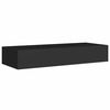 vidaXL Prateleiras de parede c/ gavetas 2 pcs MDF 60x23,5x10 cm preto