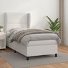 vidaXL Cama com molas/colch&atilde;o 80x200 cm couro artificial branco