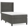 vidaXL Cama com molas/colch&atilde;o 90x190 cm veludo cinza-escuro