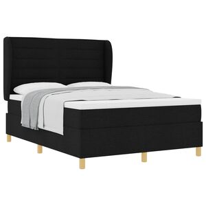 vidaXL Cama Box Springs com Colch&atilde;o Cinza Escuro 90x190 cm Preto