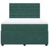 vidaXL Cama com molas/colch&atilde;o 140x190 cm veludo verde-escuro