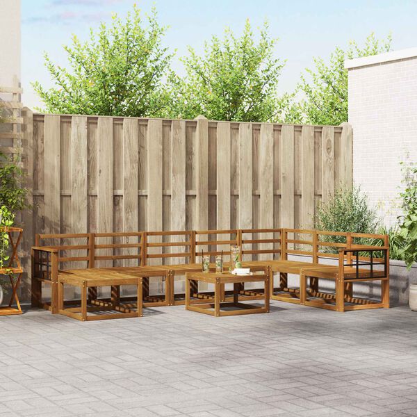 vidaXL Conjunto de Sof&aacute;s para Exterior 9 pcs Natural