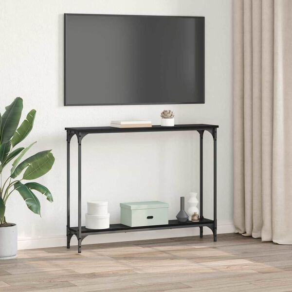 vidaXL Aparador Carvalho Preto 100 x 22,5 x 75 cm Madeira processada