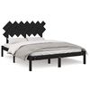 vidaXL Estrutura de cama 140x200 cm madeira maci&ccedil;a preto