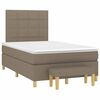 vidaXL Cama boxspring c/ colch&atilde;o 120x190cm tecido castanho-acinzentado