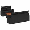 vidaXL Conjunto de Sof&aacute; de Jardim 6 unid. Preto vime PE