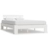 vidaXL Estrutura de cama com cabeceira 140x200 cm pinho maci&ccedil;o branco