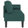 vidaXL Chaise lounge com almofadões tecido verde-escuro