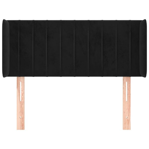 vidaXL Cabeceira de cama c/ abas veludo 83x16x78/88 cm preto