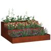vidaXL Vaso de Jardim Ferro Enferrujado 90 x 90 x 35 cm