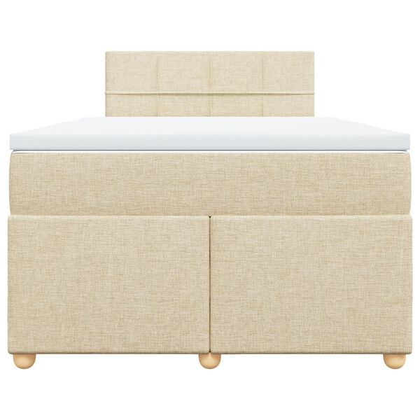 vidaXL Cama boxspring com colch&atilde;o 120x190 cm tecido cor creme