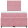 vidaXL Cama boxspring com colch&atilde;o 120x190 cm veludo rosa