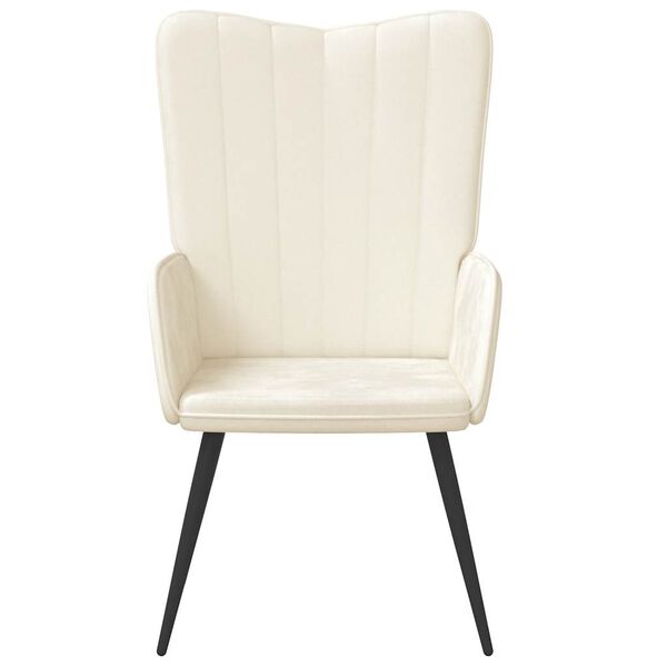 vidaXL Cadeira de descanso veludo branco nata