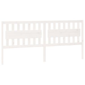 vidaXL Cabeceira de cama 205,5x4x100 cm madeira de pinho maci&ccedil;a branco