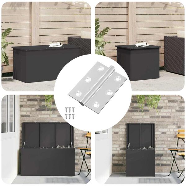 vidaXL Dobradi&ccedil;a 12 pcs Prateado 50 x 38 x 1,3 mm A&ccedil;o