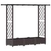 vidaXL Cama Elevada com Treli&ccedil;a e Telhado Castanho 164 x 40 x 121 cm