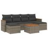 vidaXL 7 pcs conjunto sof&aacute;s p/ jardim c/ almofad&otilde;es vime PE cinzento
