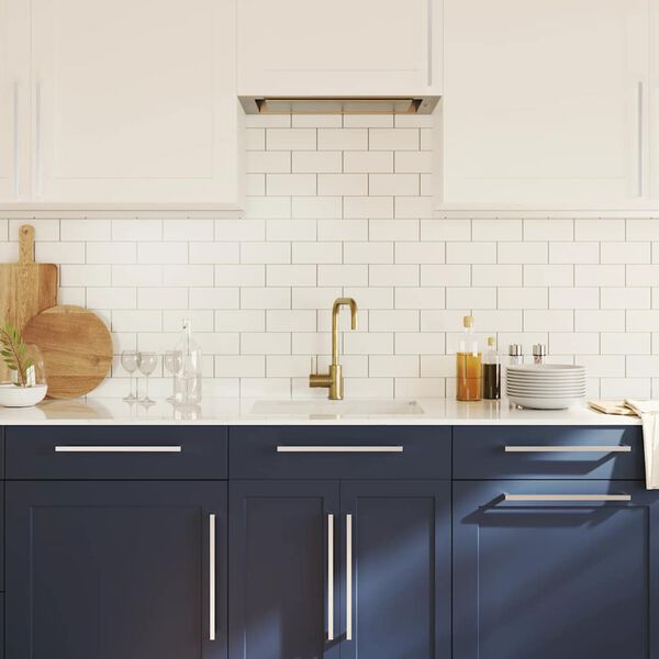 vidaXL Puxadores para m&oacute;veis 5 pcs 320 mm a&ccedil;o inoxid&aacute;vel prateado