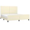 vidaXL Estrutura de cama c/ cabeceira couro artificial 180x200cm creme