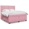 vidaXL Cama com molas/colch&atilde;o 180x200 cm veludo rosa