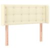 vidaXL Cabeceira de cama c/ abas couro artificial 103x16x78/88cm creme