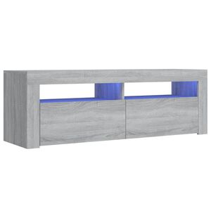 vidaXL M&oacute;vel de TV com luzes LED 120x35x40 cm cinzento sonoma